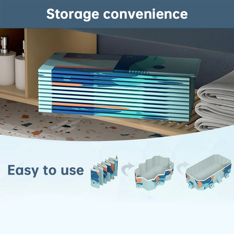 Large Foldable Rectangular Family Swimming Pool, Non-Inflatable Above Ground Pool, Easy Setup Outdoor Pool for Adults and Kids