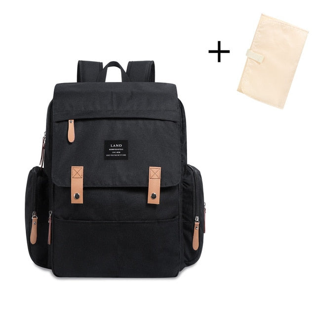 Land Large Capacity Diaper Bag Fashion Travel Backpack for Mom and Dad Solid Mummy Bags Stroller Organizer Bag for Baby Care