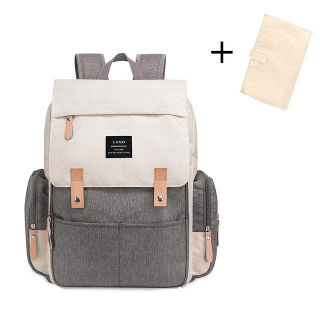 Land Large Capacity Diaper Bag Fashion Travel Backpack for Mom and Dad Solid Mummy Bags Stroller Organizer Bag for Baby Care