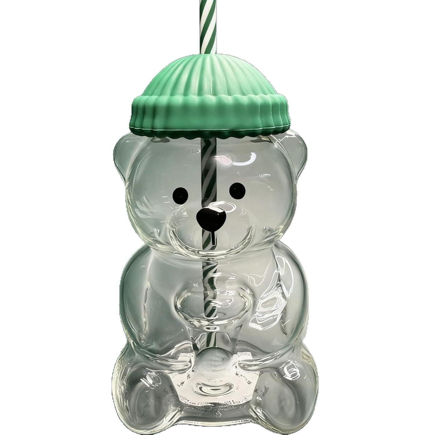 Bearista Glass Straw Cup Teddy Bear Glass Cup with Straw