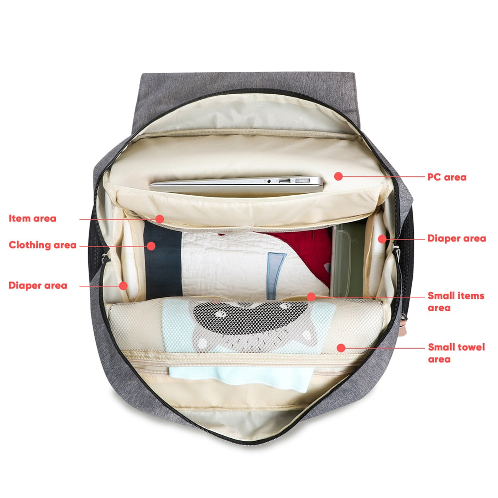 Land Large Capacity Diaper Bag Fashion Travel Backpack for Mom and Dad Solid Mummy Bags Stroller Organizer Bag for Baby Care