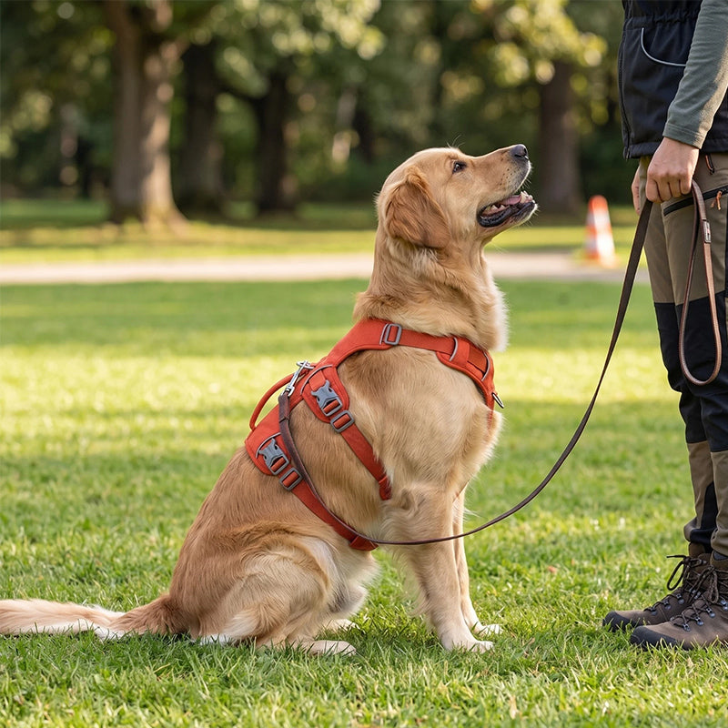 Reflective No-Escape Dog Harness with Control Handle – Padded Nylon Vest for Training, Walking & Anti-Theft Safety