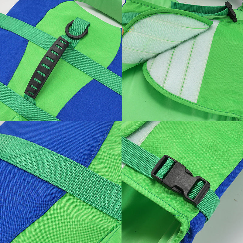 Dog Life Jacket Adjustable Pet Swim Vest – Flotation Safety Rescue Vest for Pool, Surf & Water, with Grab Handle (Tail Design)