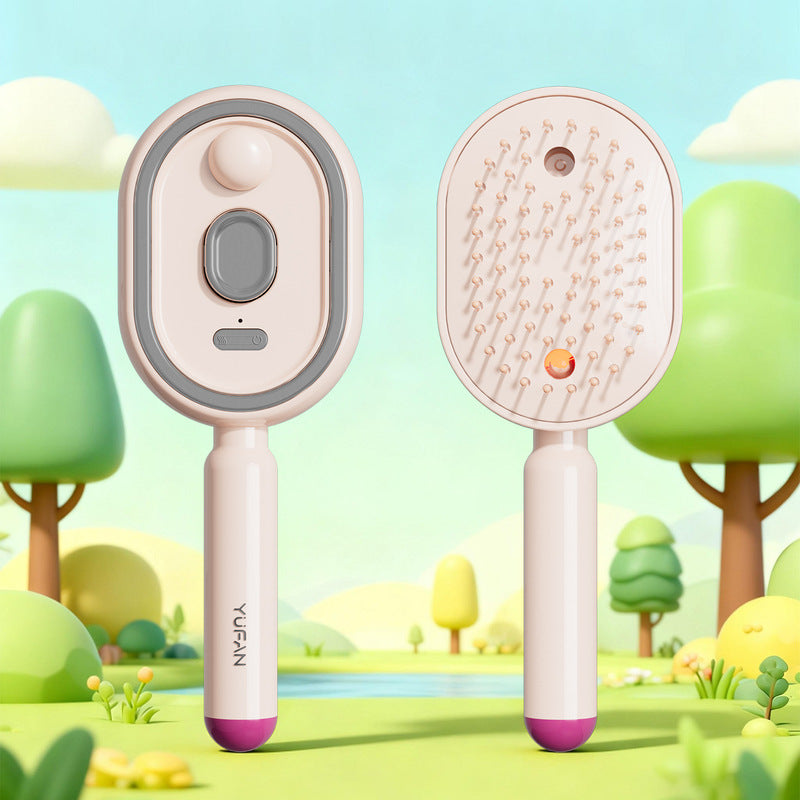 Electric Steam Hair Brush with Mist, Ionic Straightening Comb for Less Breakage & No Residue, Smooth Shiny Hair Styling Tool