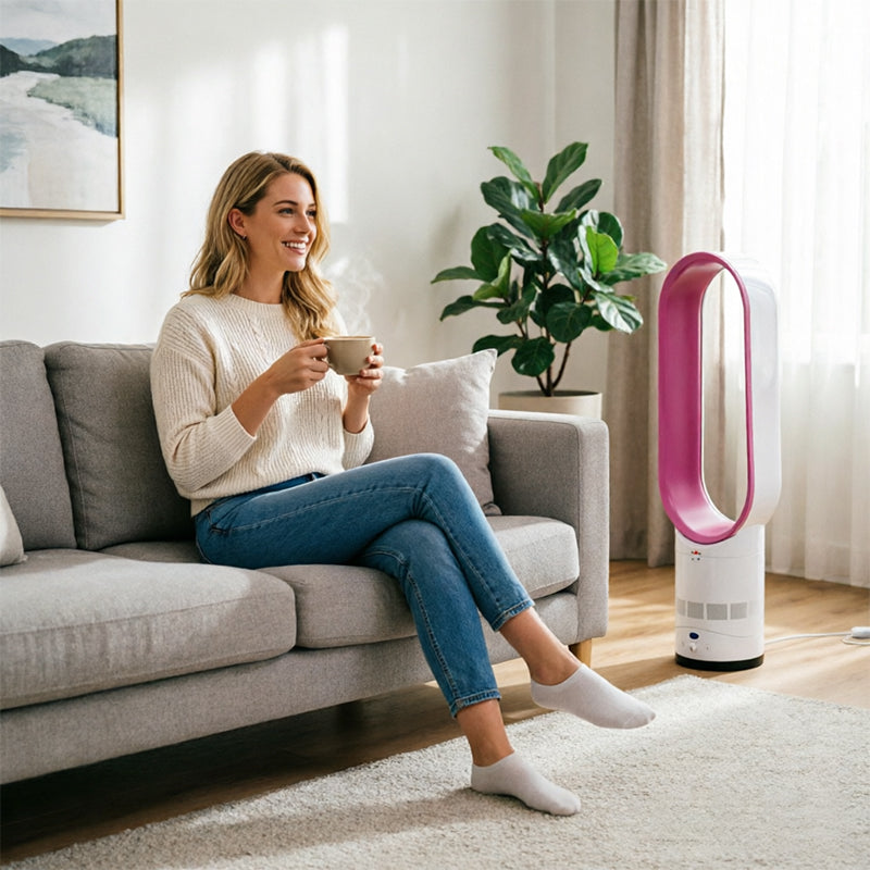 2025 New 16" Bladeless Tower Fan with Remote, Quiet Floor Fan for Home